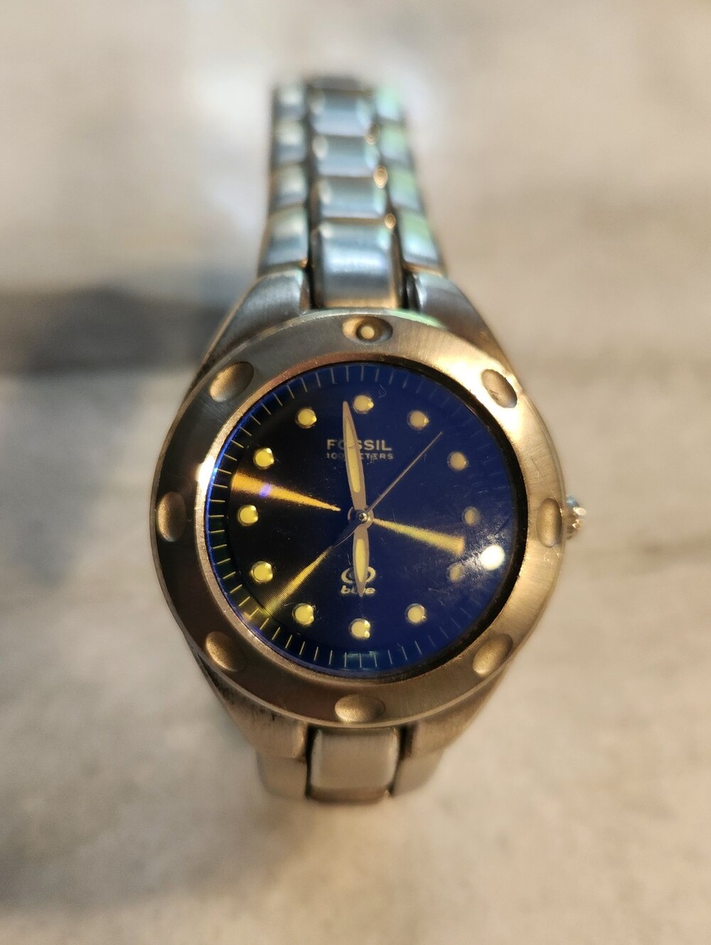 Rare BLUE Y2K Fossil "Blue" Vintage Stainless Steel Women's Watch. 1 Owner
